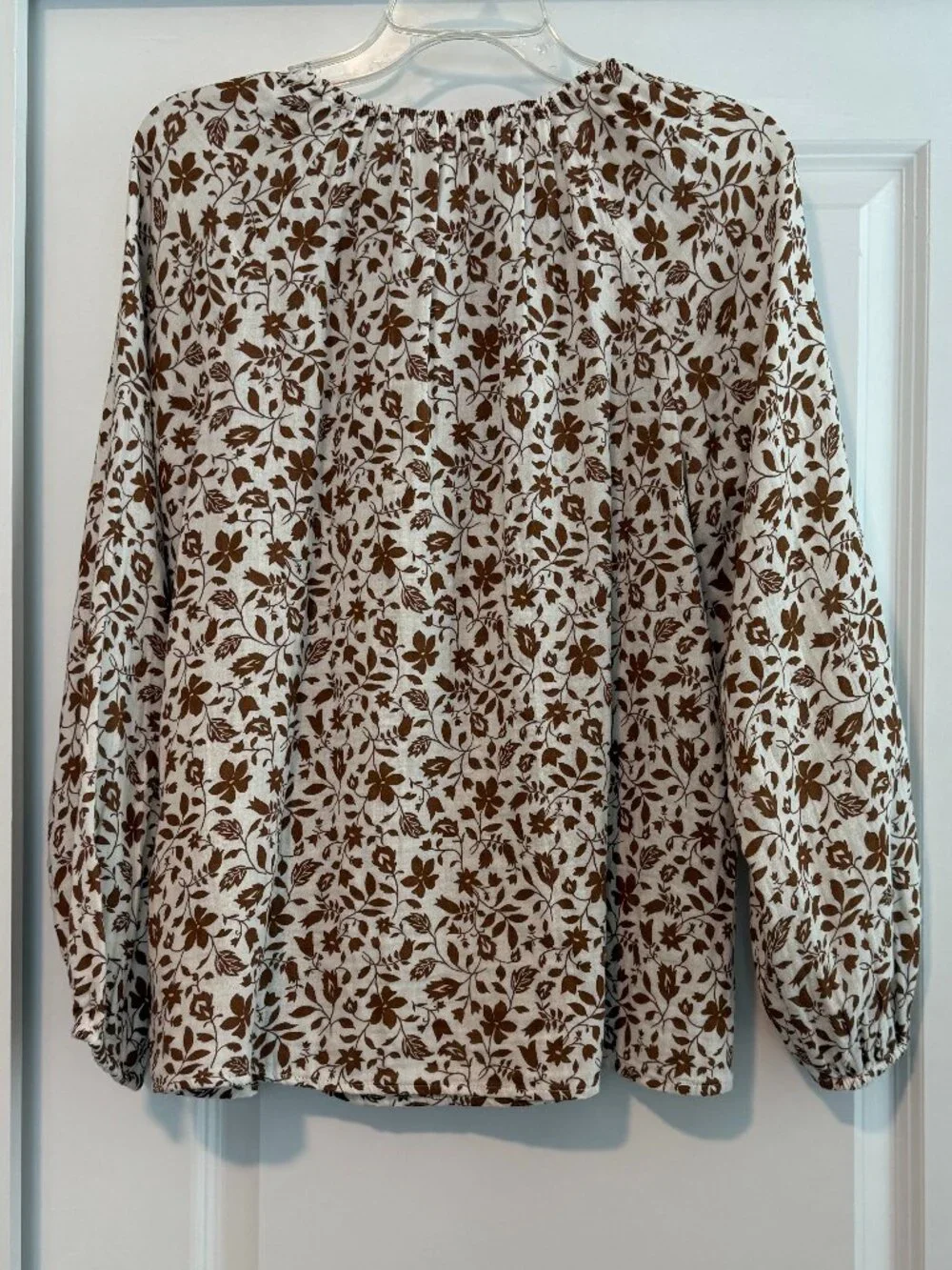 Old Navy Women's Blouse Long Puff Sleeves Size S Tall Good Condition
